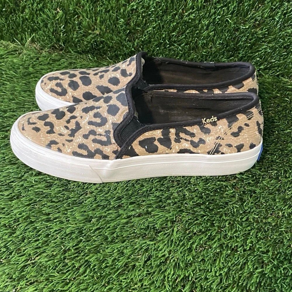 KEDS Dream Foam Double Decker Slip‎ On Leopard Print Shoes, Women's Size 6.5